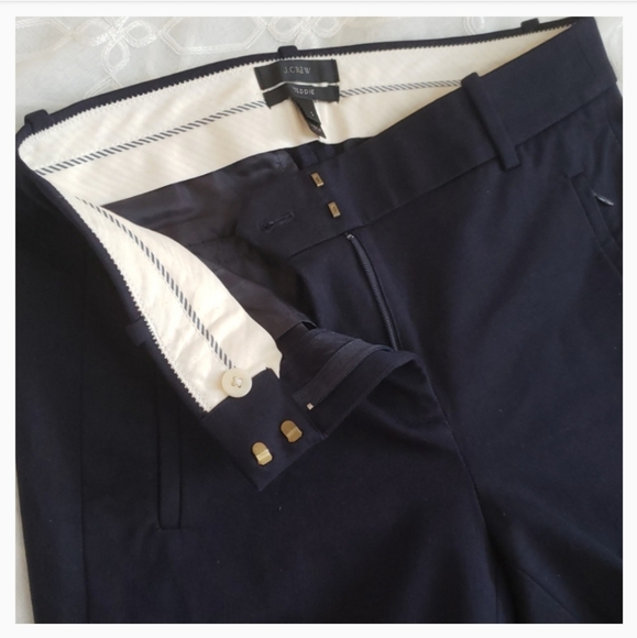 J. Crew Teddie navy blue cropped pants Size 0 - Picture 3 of 9